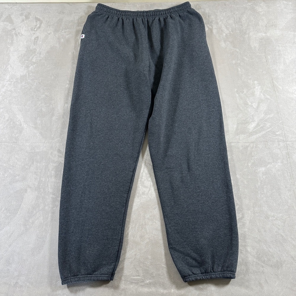 Russell Athletic Sweatpants Mens 3XL Dark Gray Fleece Elastic Waist Cuffs 1250